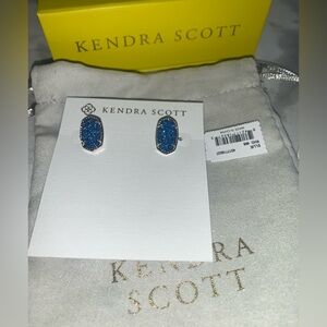 Kendra Scott Blue Drusy Earrings